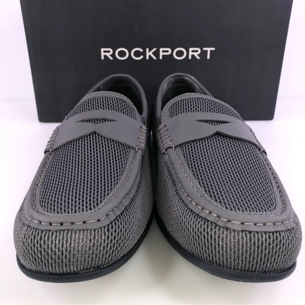 Rockport Gray Penny Loafer Soft Moc Shoes Size 9.5W